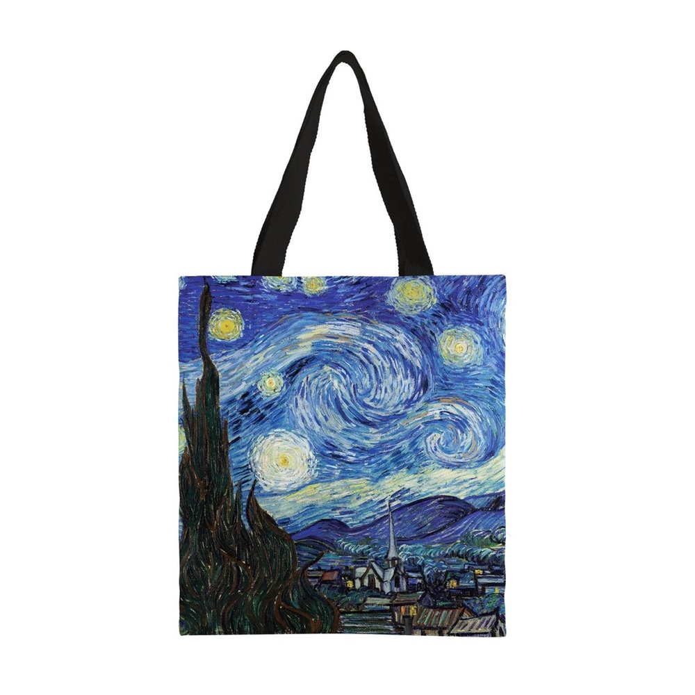 NWT RainCaper Van Gogh Starry Night Canvas Magazine Tote